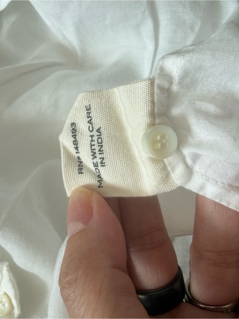 Doen White Kids Button-Front Cotton Top - Picture 4 of 4